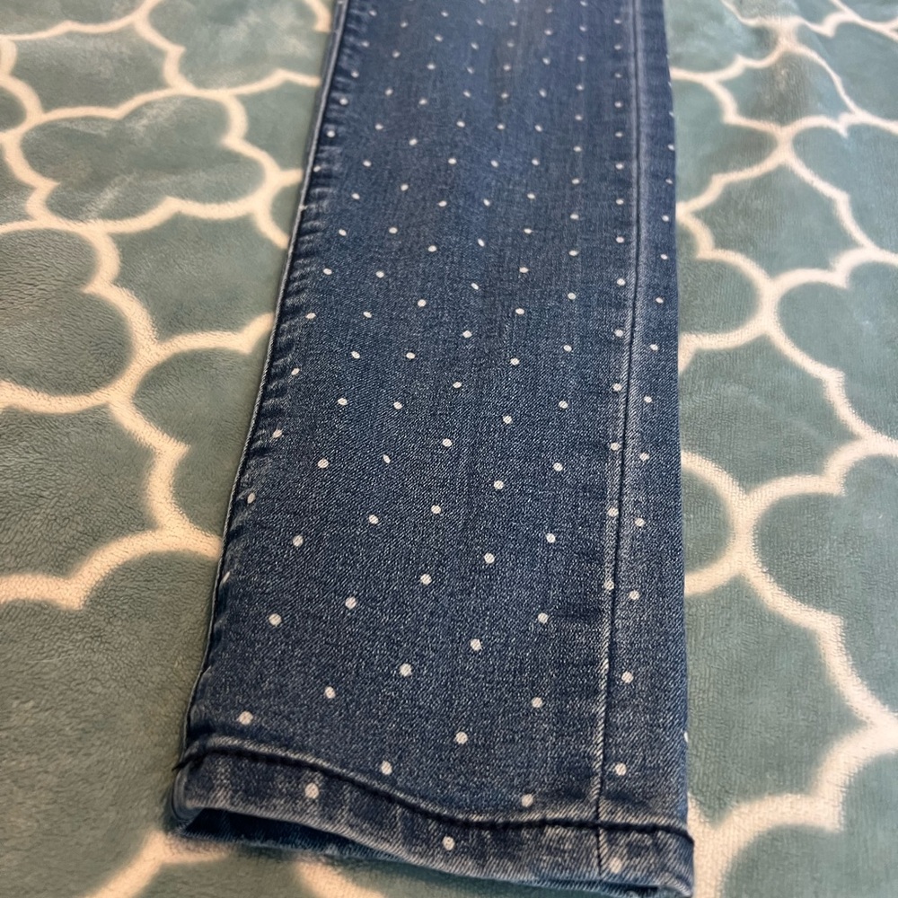 Forever 21 Women's Blue Polka Dot Jeans - Picture 4 of 7